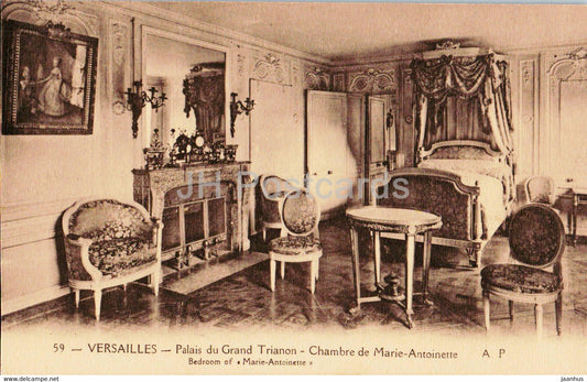 Versailles - Palais du Grand Trianon - Chambre de Marie Antoinette - 59 - old postcard - France - unused - JH Postcards