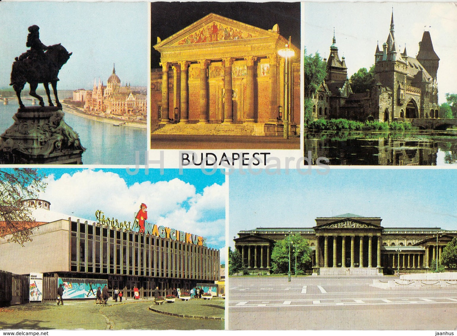 Budapest - circus - monument - castle - multiview - Hungary - used - JH Postcards