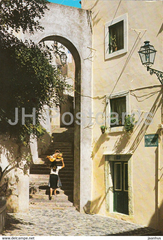 Lisbon - Lisboa - Rua tipica de Alfama - Typical street of Alfama - 389 - 1986 - Portugal - used - JH Postcards