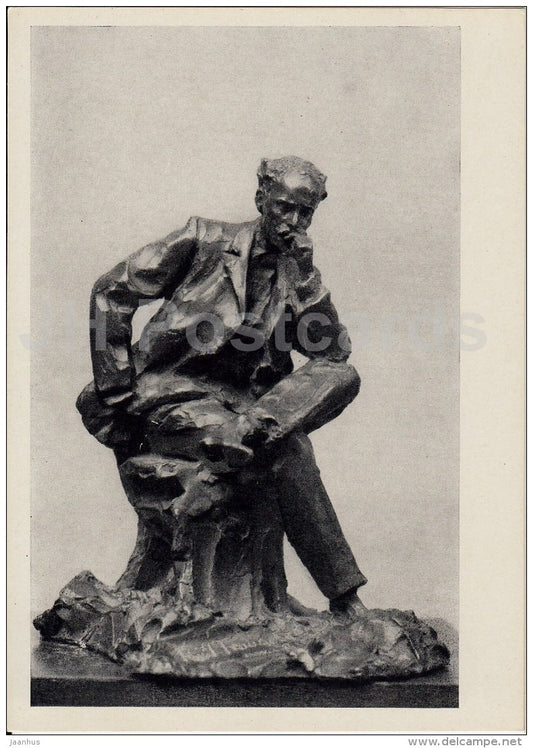 Sculpture by. P. Trubetskoy - Artist I. Levitan , 1899 - Russian art - 1965 - Russia USSR - unused - JH Postcards
