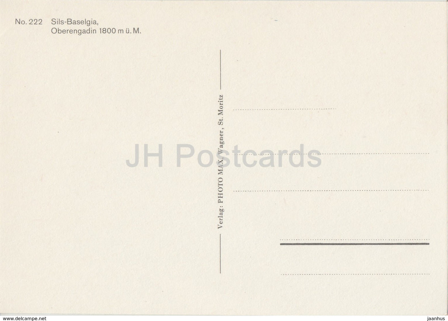 Sils Baselgia - Oberengadin 1800 m - 222 - Switzerland - unused