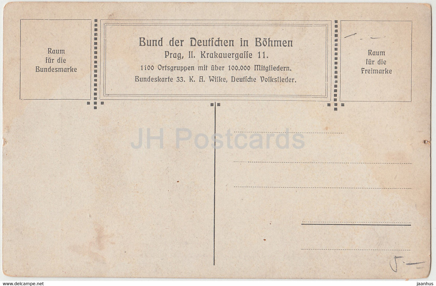 Das zerbrochene Ringlein - Bund der Deutschen in Bohmen - illustration - old postcard - unused