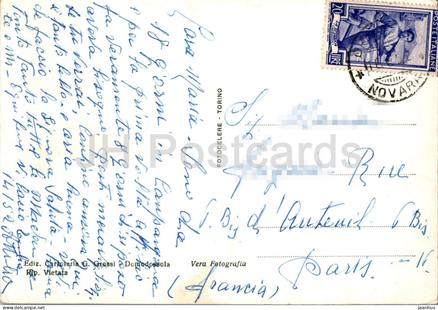 Saluti da Druogno - panorama - La Colonia - multivue - carte postale ancienne - 1952 - Italie - utilisé 