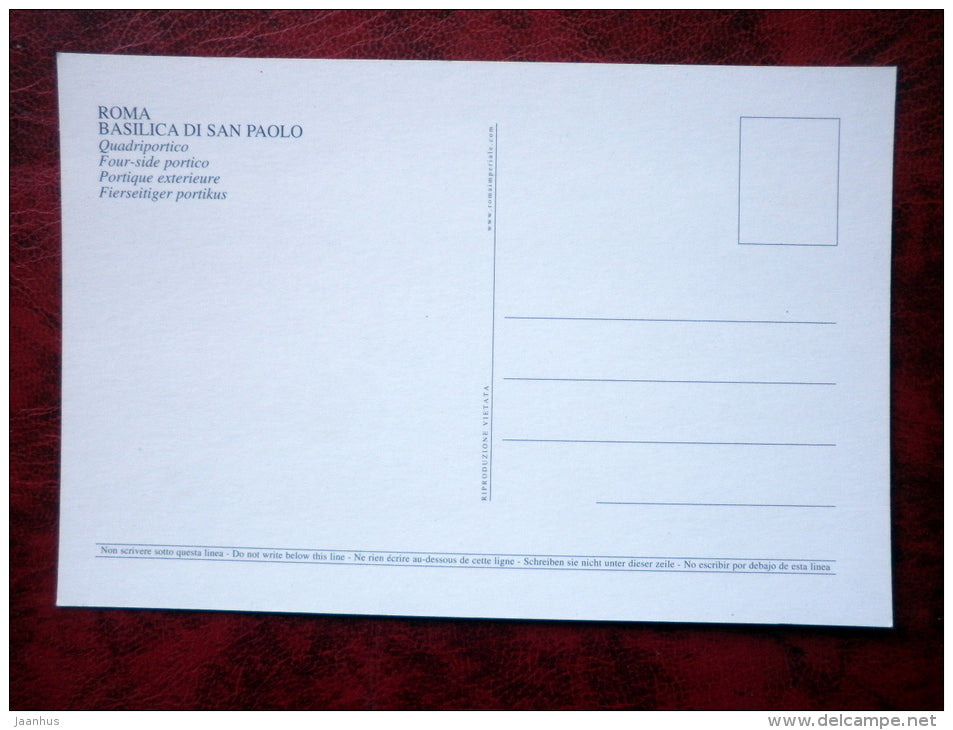 Basilica Di San Paolo - Basilica of Saint Paul - Rome - Italy - unused - JH Postcards