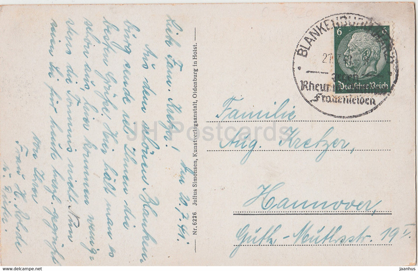 Blankenburg i Harz - Schloss - château - 6226 - carte postale ancienne - 1941 - Allemagne - utilisé