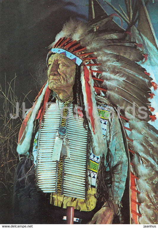 Hauptling American Horse - Chief - indian - Indianer Museum Radebeul - DDR Germany - unused - JH Postcards