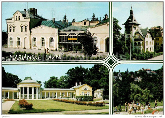 buildings - spa - Marianske Lazne - Marienbad - Czechoslovakia - Czech - used 1983 - JH Postcards