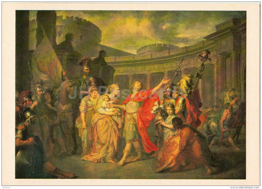 painting by A. Losenko - Parting of Hector and Andromache , 1773 - Russian art - 1981 - Russia USSR - unused - JH Postcards