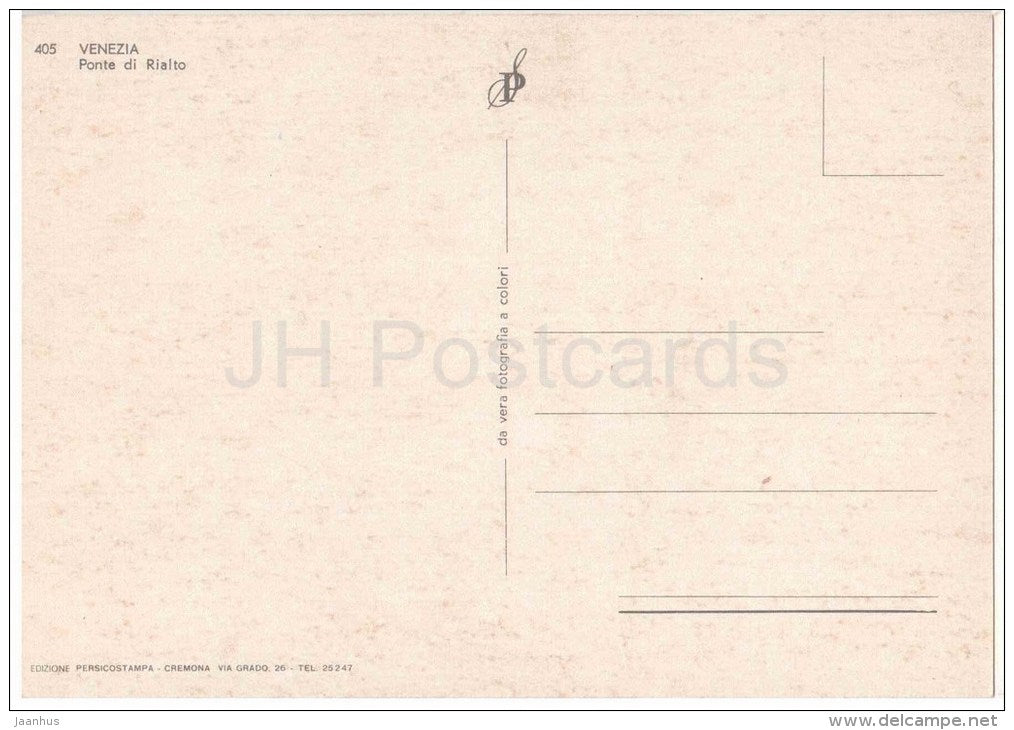 Ponte di Rialto - Venezia - Veneto - 405 - Italia - Italy - unused - JH Postcards