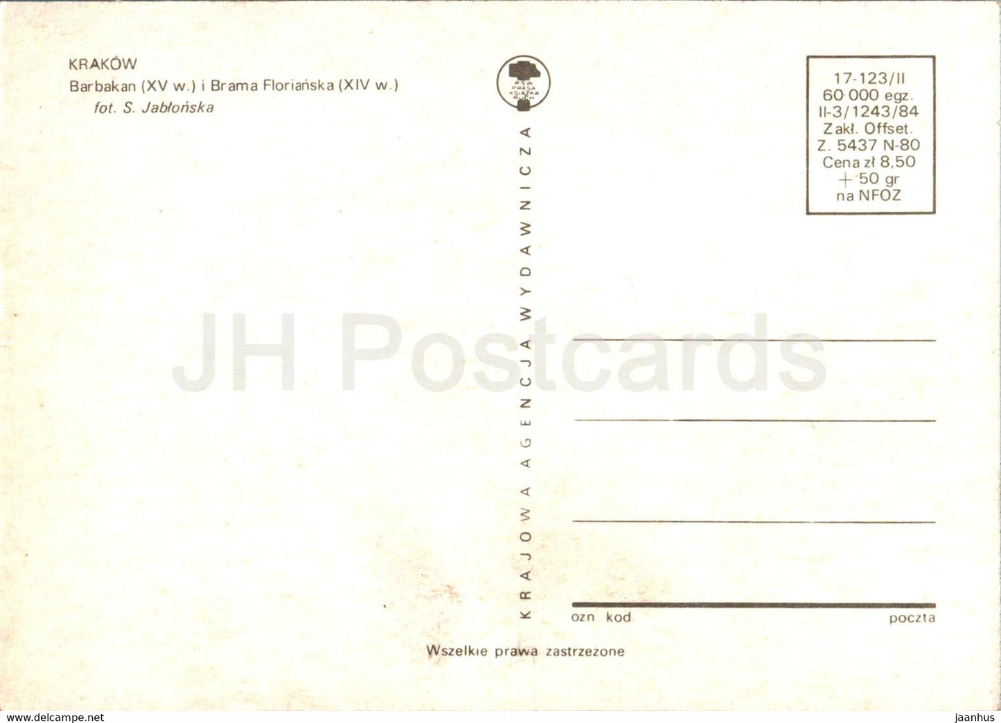 Cracovie - Barbakan i Brama Florianska - Barbican et Florianska Gate - Pologne - inutilisé