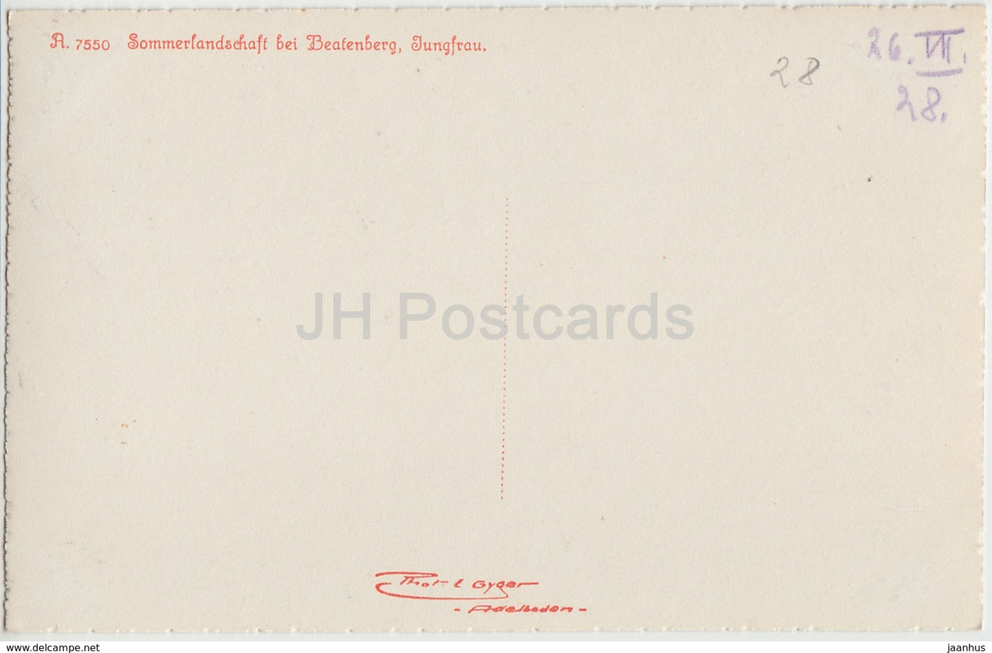 Sommerlandschaft bei Beatenberg - Jungfrau - 7550 - old postcard - Suisse - Switzerland - unused