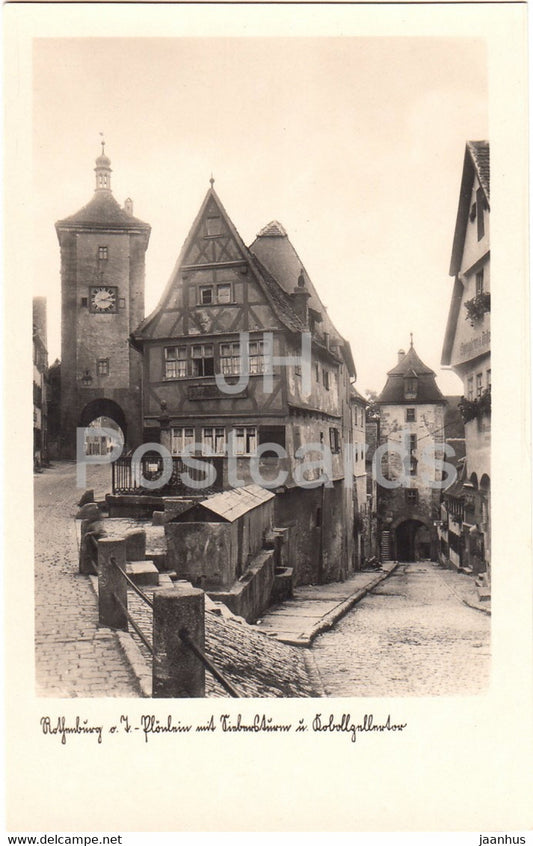 Rothenburg o d Tauber - Siebersturm - 15 - old postcard - Germany - unused - JH Postcards