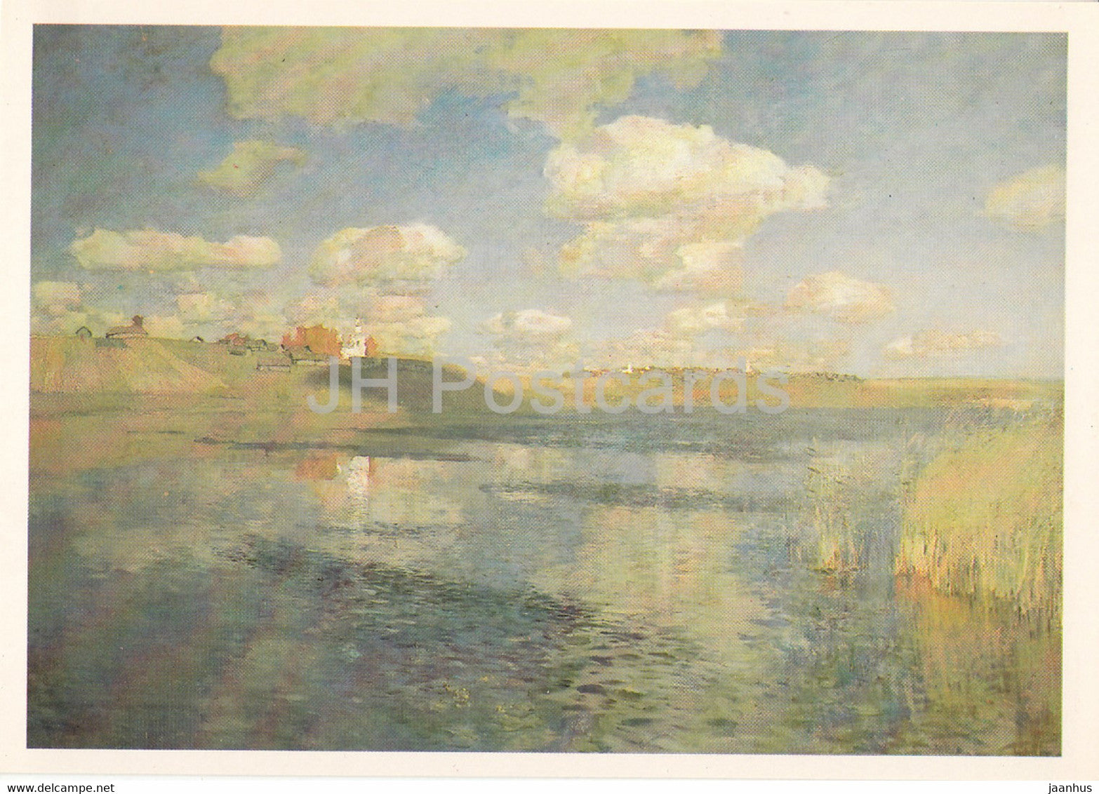 painting by I. Levitan - Lake - Russian art - 1985 - Russia USSR - used - JH Postcards