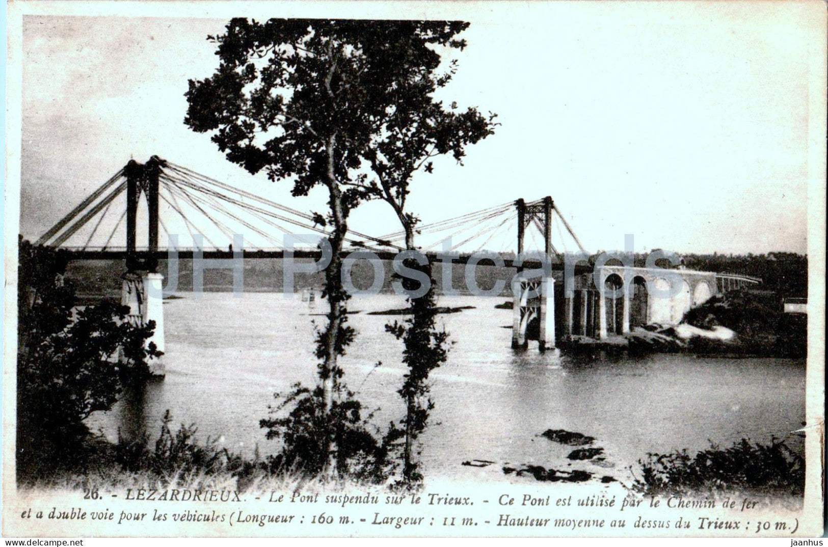 Lezardrieux - Le Pont suspendu sur le Trieux - bridge - 26 - old postcard - 1928 - France - used - JH Postcards
