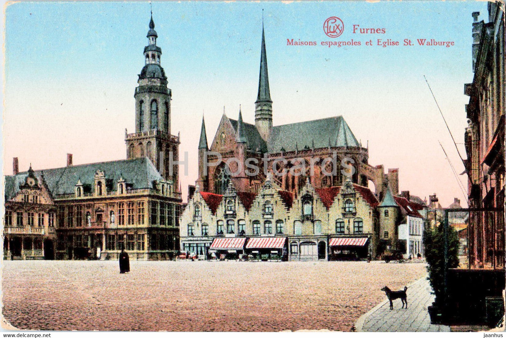 Furnes - Veurne - Maisons espagnoles et Eglise St Walburge - old postcard - Belgium - unused - JH Postcards