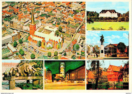 Arhus - Aarhus - Luftfoto med Domkirken - Ceres Bronden - Marselisborg Slot - multiview - 149 - 1978 - Denmark - used - JH Postcards