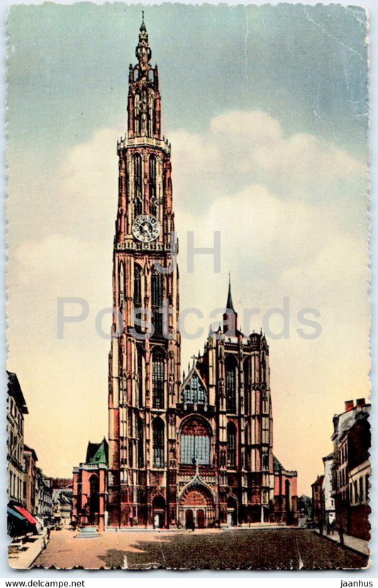 Anvers - Antwerpen - La Cathedrale haut 123 m - De Hoofdkerk - cathedral - old postcard - Belgium - used - JH Postcards