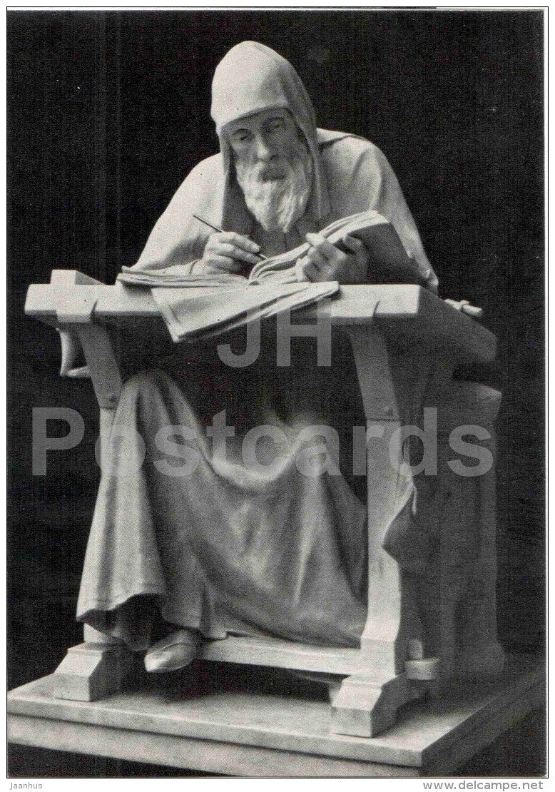 sculpture by M. Antokolsky - Nestor the Chronicle , 1889 - russian art - unused - JH Postcards