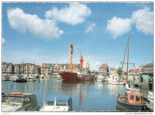 Cuxhaven - Feuerschiff "Elbe 1" in der Marina am Alten Hafen - Schiffpost MS First Lady - Germany - 1994 gelaufen - JH Postcards