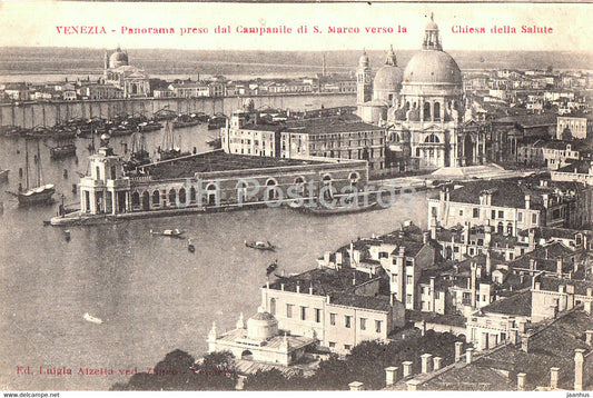 Venezia - Venice - Panorama preso dal Campanile di S Marco verso la Chiesa della Salute - old postcard - Italy - used - JH Postcards