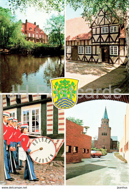 Holbaek - church - Holbaek Garden - multiview - Denmark - unused - JH Postcards