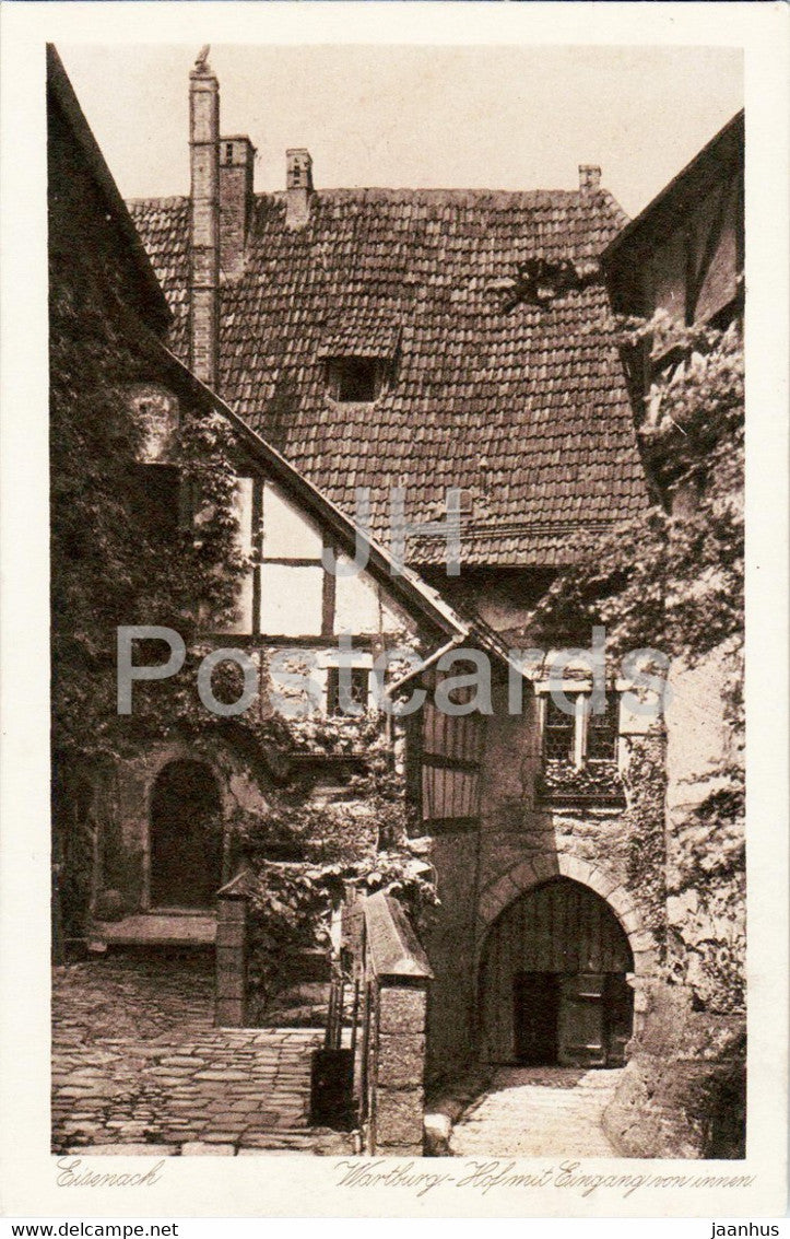 Eisenach - Wartburg Hof mit Eingang von innen - 33279 - old postcard - Germany - unused - JH Postcards