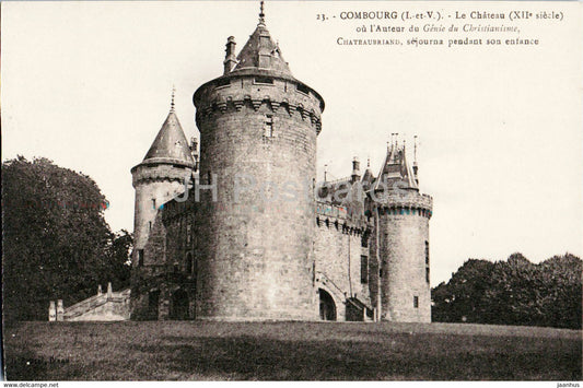 Combourg - Le Chateau - castle - 23 - old postcard - France - unused - JH Postcards