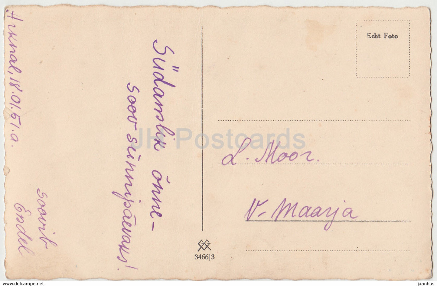 Femme - 3466 - 1951 - Allemagne - carte postale ancienne - utilisé