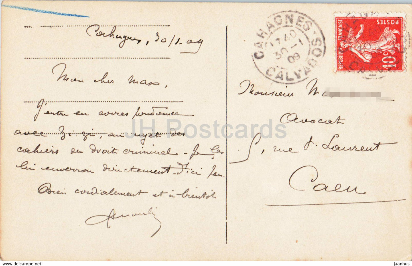 Mädchen – 1050/4 – alte Postkarte – 1909 – Frankreich – unbenutzt