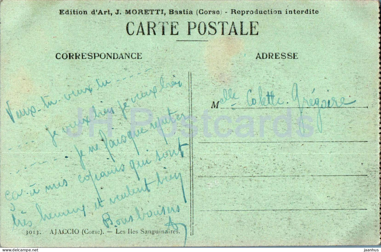 Ajaccio - Les Iles Sanguinaires - 3013 - alte Postkarte - Frankreich - gebraucht