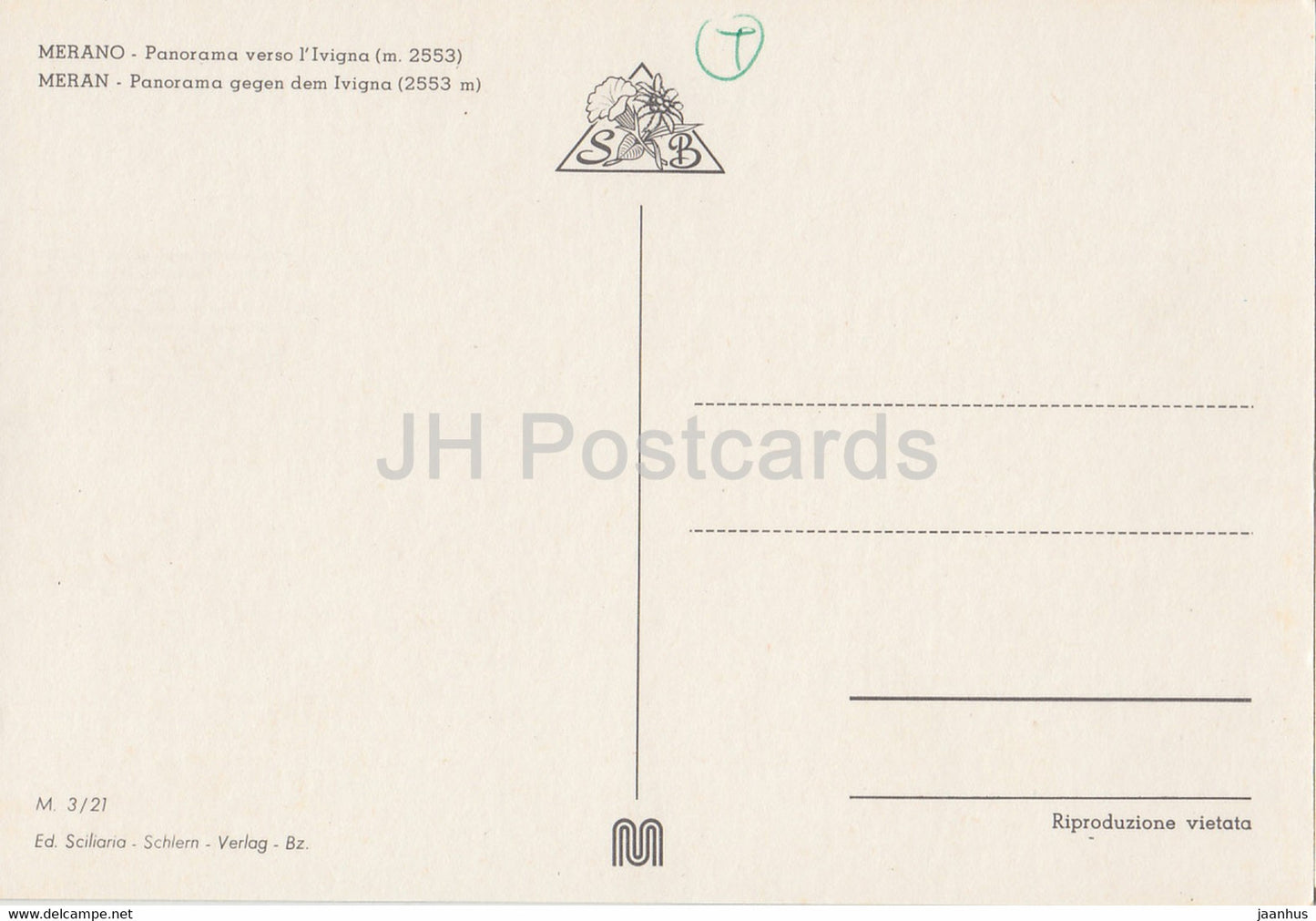 Merano - Meran - Panorama verso l'Ivigna 2553 m - bridge - car - Italy - unused