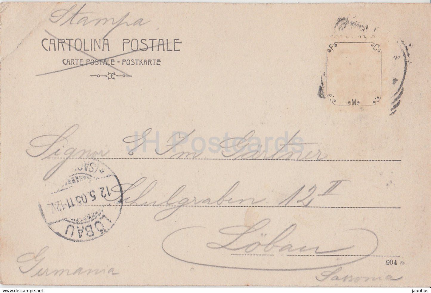 Venezia - Venice - Panorama preso dal Campanile di S Marco verso la Chiesa della Salute - old postcard - Italy - used