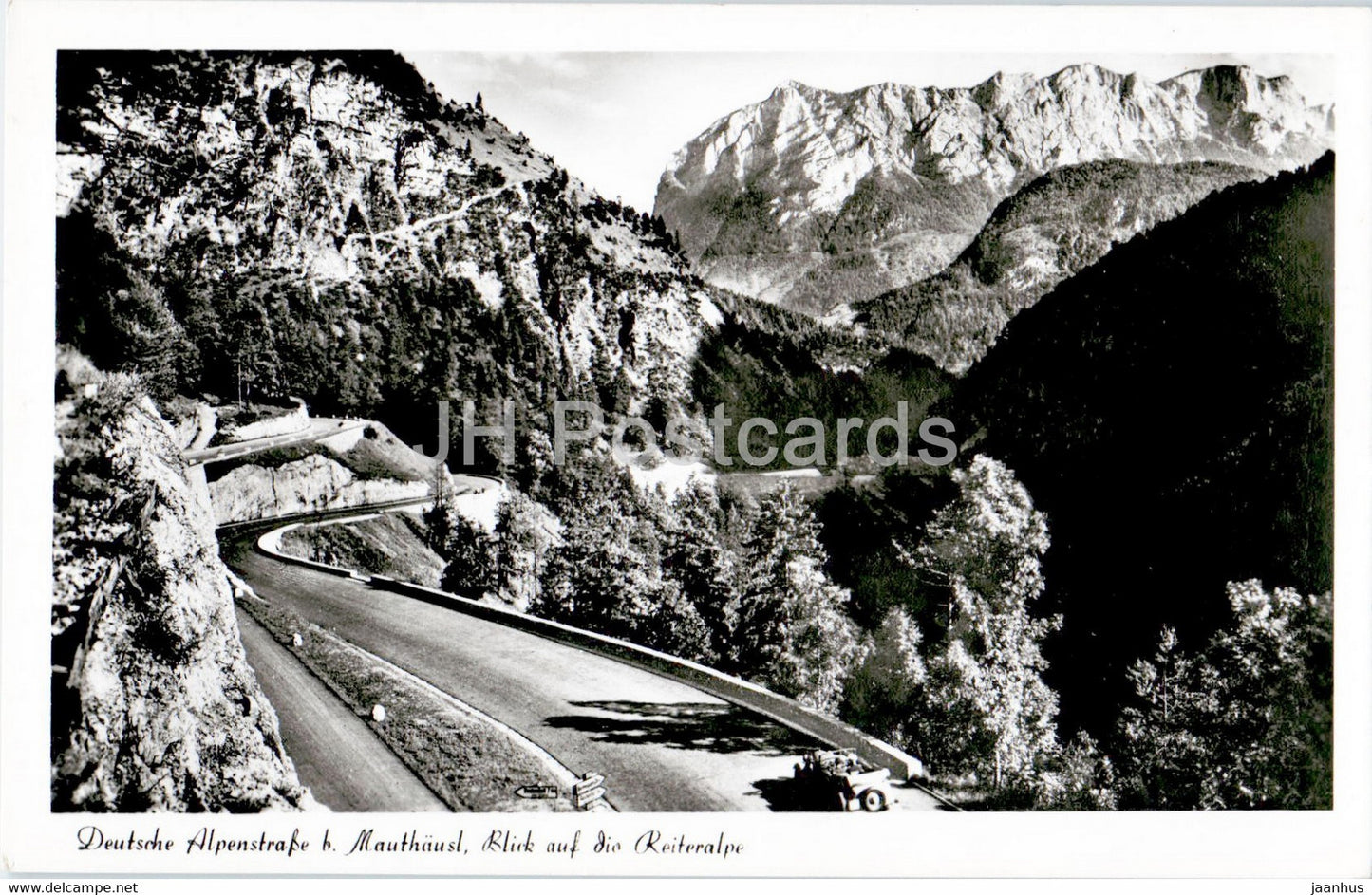 Deutsche Alpenstrasse b Mauthausl - Blick auf die Reiteralpe - old postcard - 1951 - Germany - used - JH Postcards