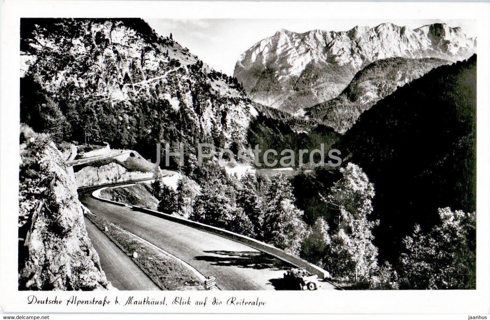 Deutsche Alpenstrasse b Mauthausl - Blick auf die Reiteralpe - old postcard - 1951 - Germany - used - JH Postcards