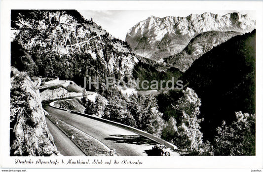 Deutsche Alpenstrasse b Mauthausl - Blick auf die Reiteralpe - old postcard - 1951 - Germany - used - JH Postcards