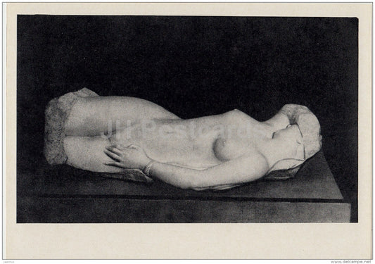 Sculpture by. S. Konenkov - The Sleep , 1907 - nude - naked woman - Russian art - 1965 - Russia USSR - unused - JH Postcards