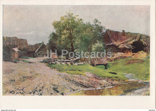 painting by I. Levitan - Savvin settlement near Zvenigorod - 1 - Russian art - 1963 - Russia USSR - unused - JH Postcards