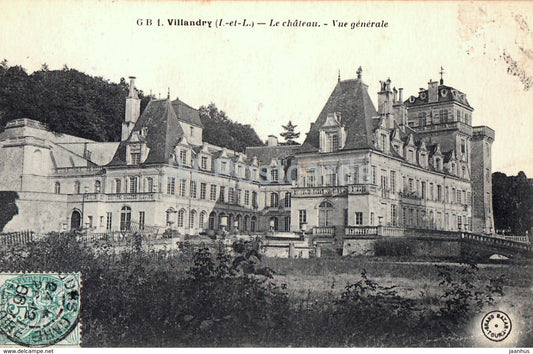 Villandry - Le Chateau - Vue Generale - castle - 1 - old postcard - 1906 - France - used - JH Postcards
