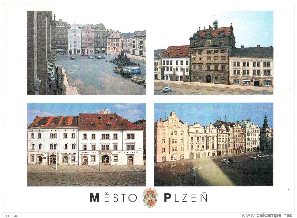 Plzen - Republic Square - Czech Republic - unused - JH Postcards