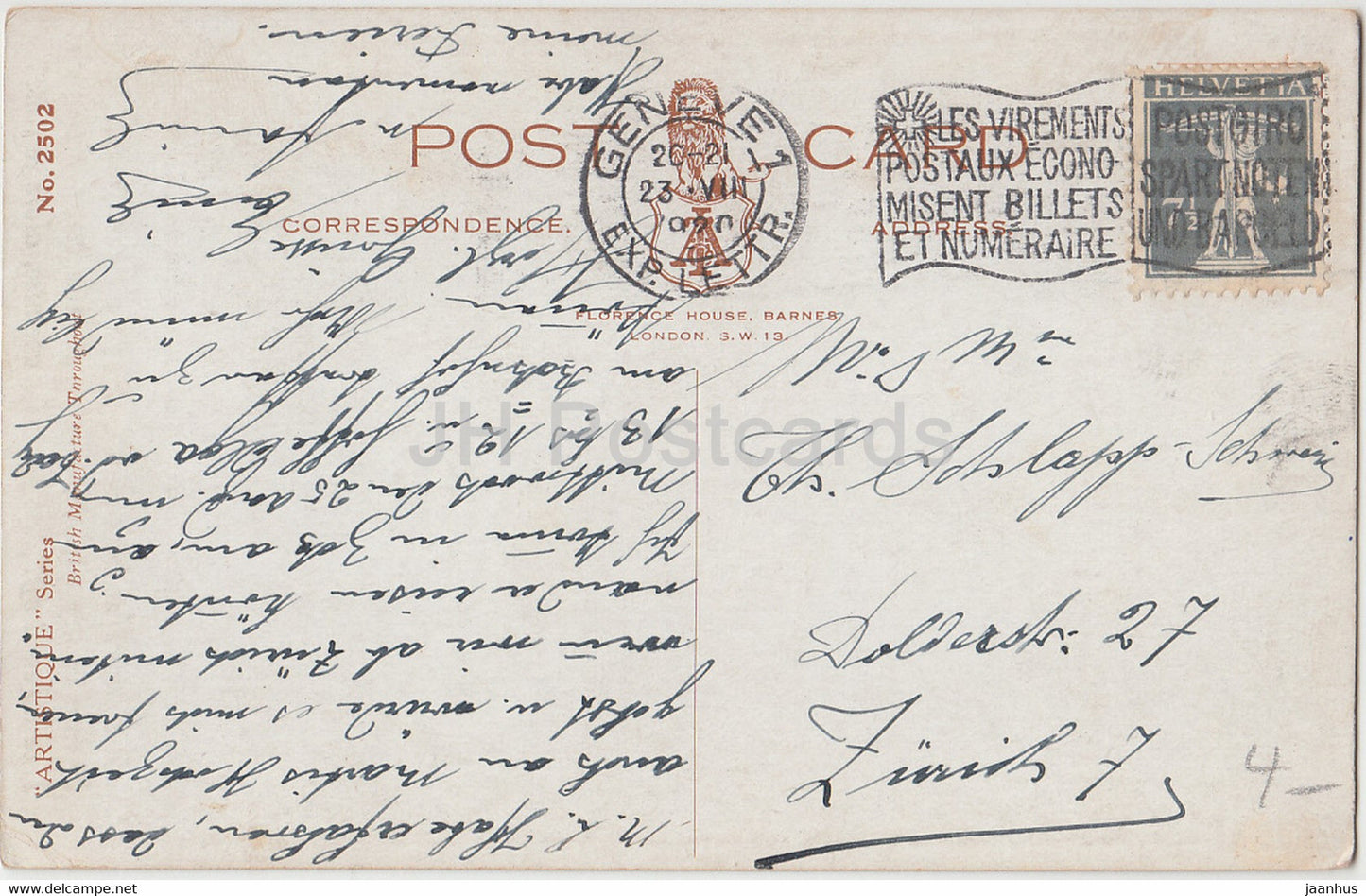 Papa dit que je suis trop vieux pour être vu - fille - illustration - Artistique - 2502 carte postale ancienne - 1920 - Royaume-Uni - utilisé