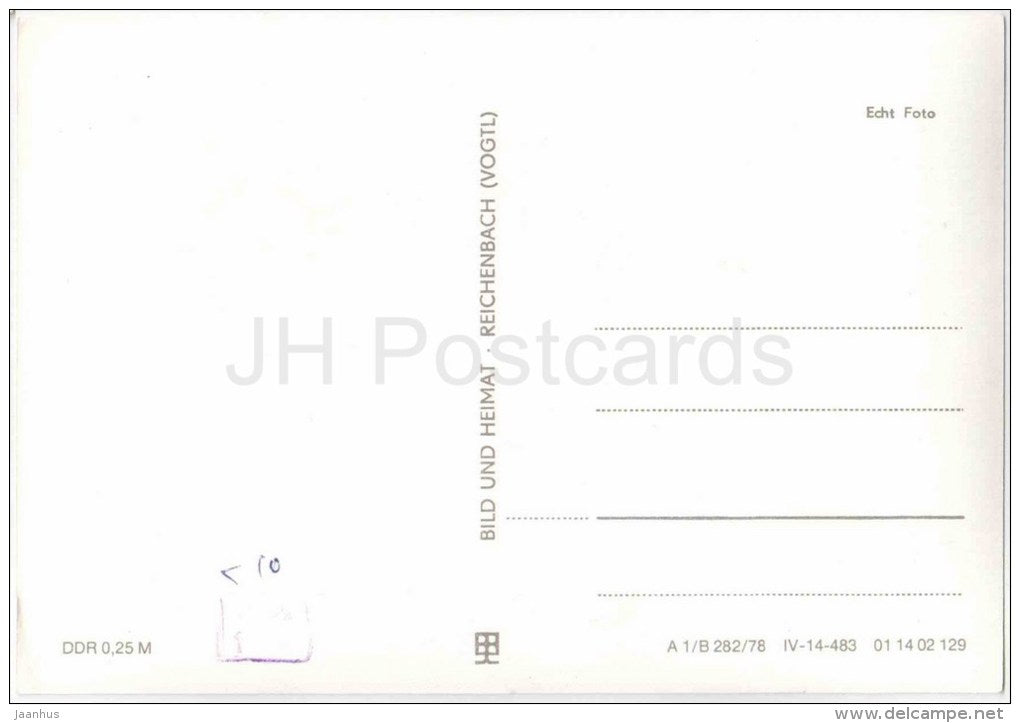 Luftkurort Carlsfeld - Talsperre - Kirche - church - Germany - DDR - old postcard - unused - JH Postcards