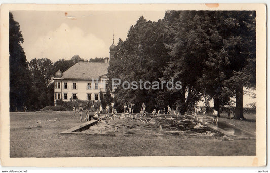 Dolni Rozinka - pool - 1953 - old postcard - Czech Republic - used - JH Postcards