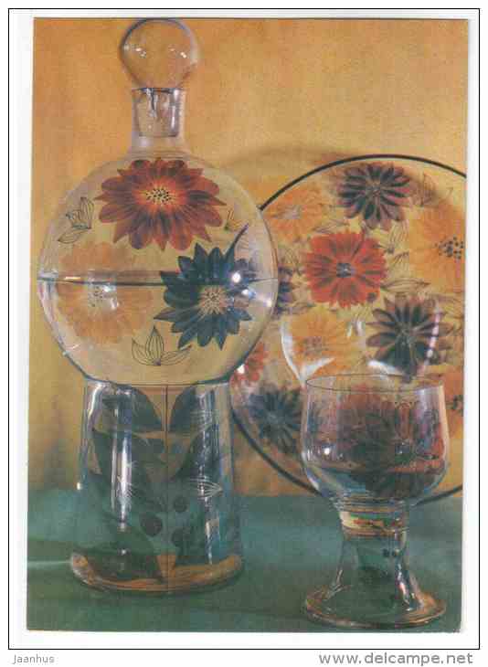 Set for wine Nectar by Ye. Shchapova - Glass items - 1973 - Russia USSR - unused - JH Postcards