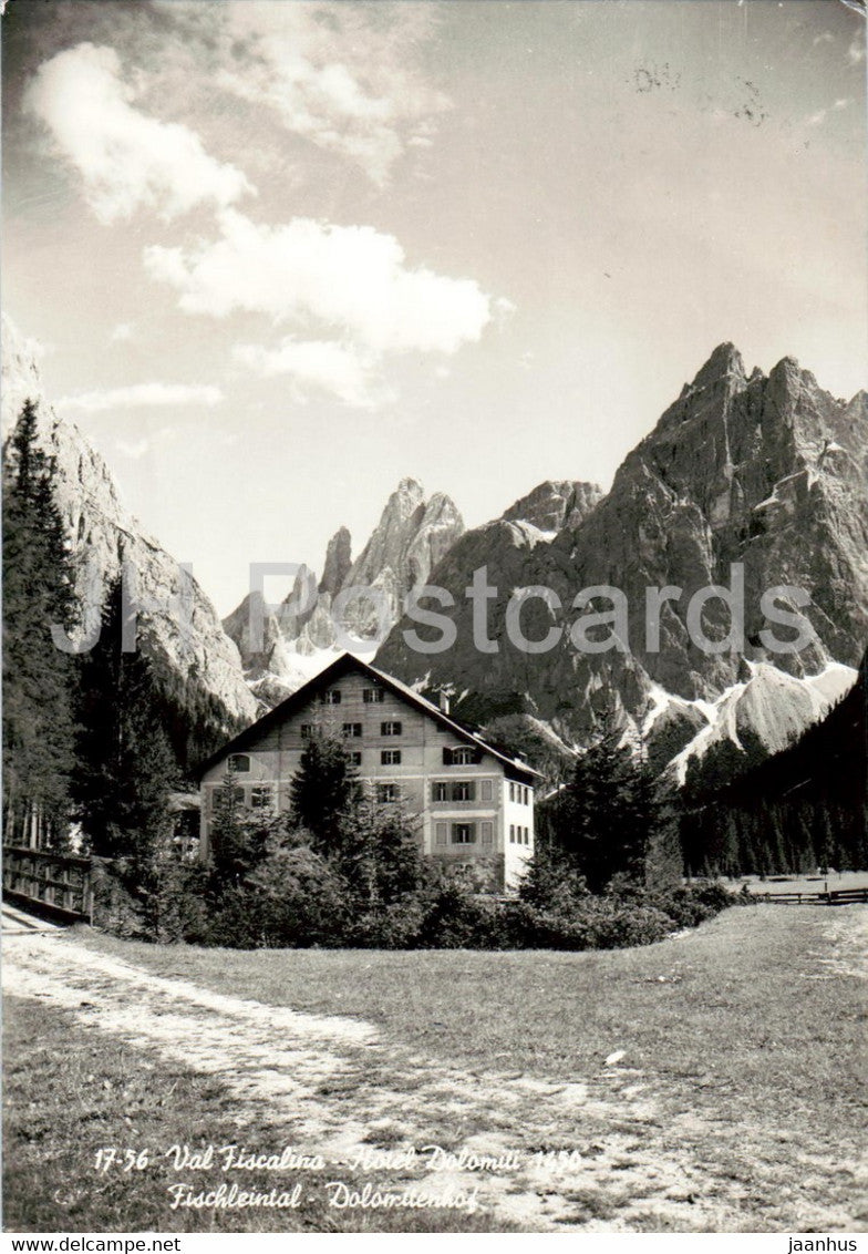 Val Fiscalina - Hotel Dolomiti 1450 - Fischleintal - Dolomitenhof - 17-56 - old postcard - 1959 - Italy - used - JH Postcards