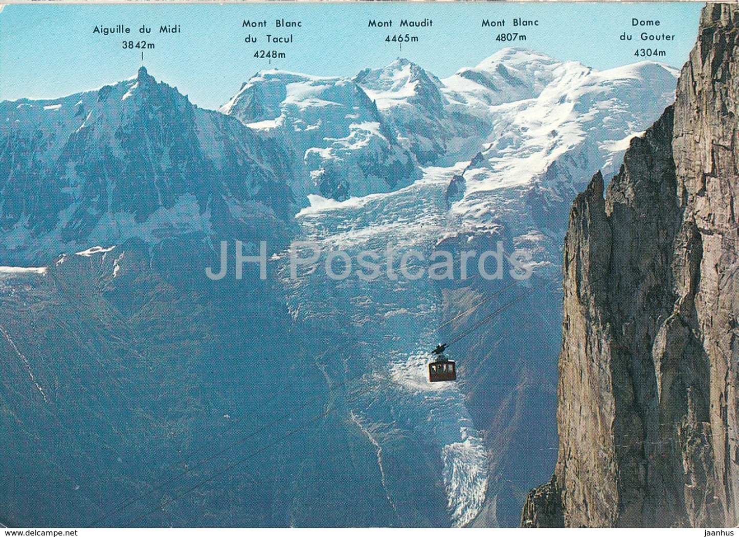 Chamonix - Arrivee du Telegraphique du Brevent - Mont Blanc - Mont Maudit - 1978 - France - used - JH Postcards
