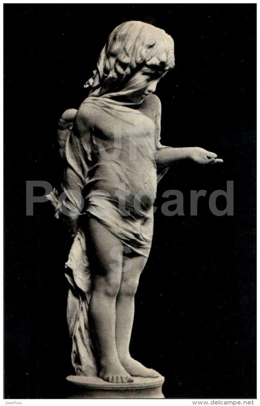 sculpture by Prosper d´Epinay - Cupid begging - french art - unused - JH Postcards