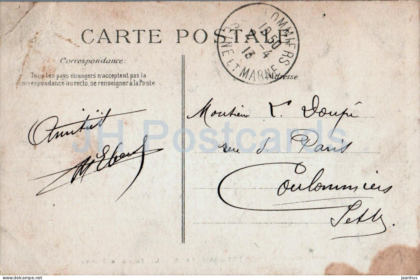 Chateauneuf sur Loire - Les Fosses du Chateau - 1895 - alte Postkarte - 1913 - Frankreich - gebraucht 