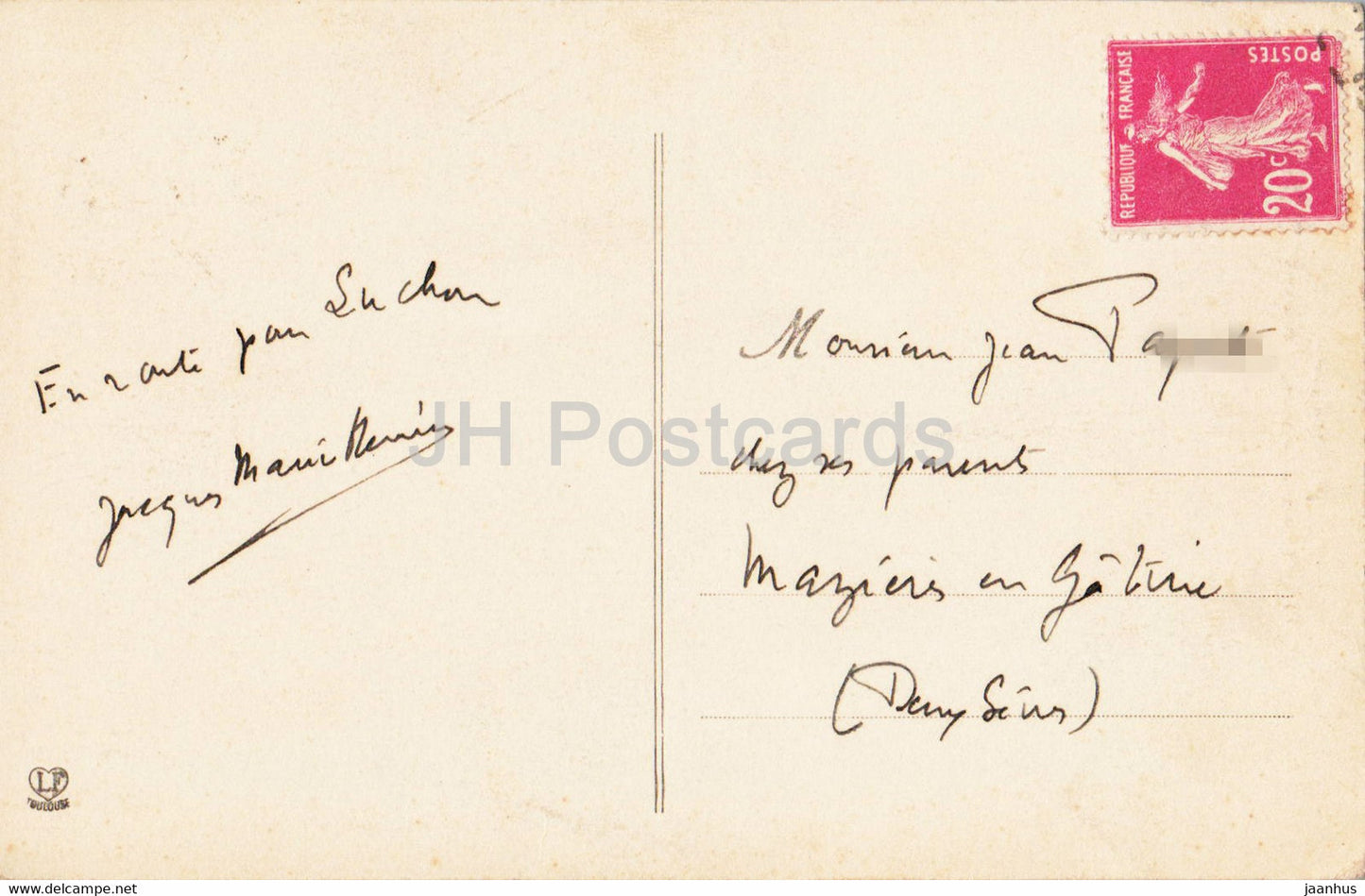 Tarbes - Statue Danton - monument - 71 - old postcard - France - used