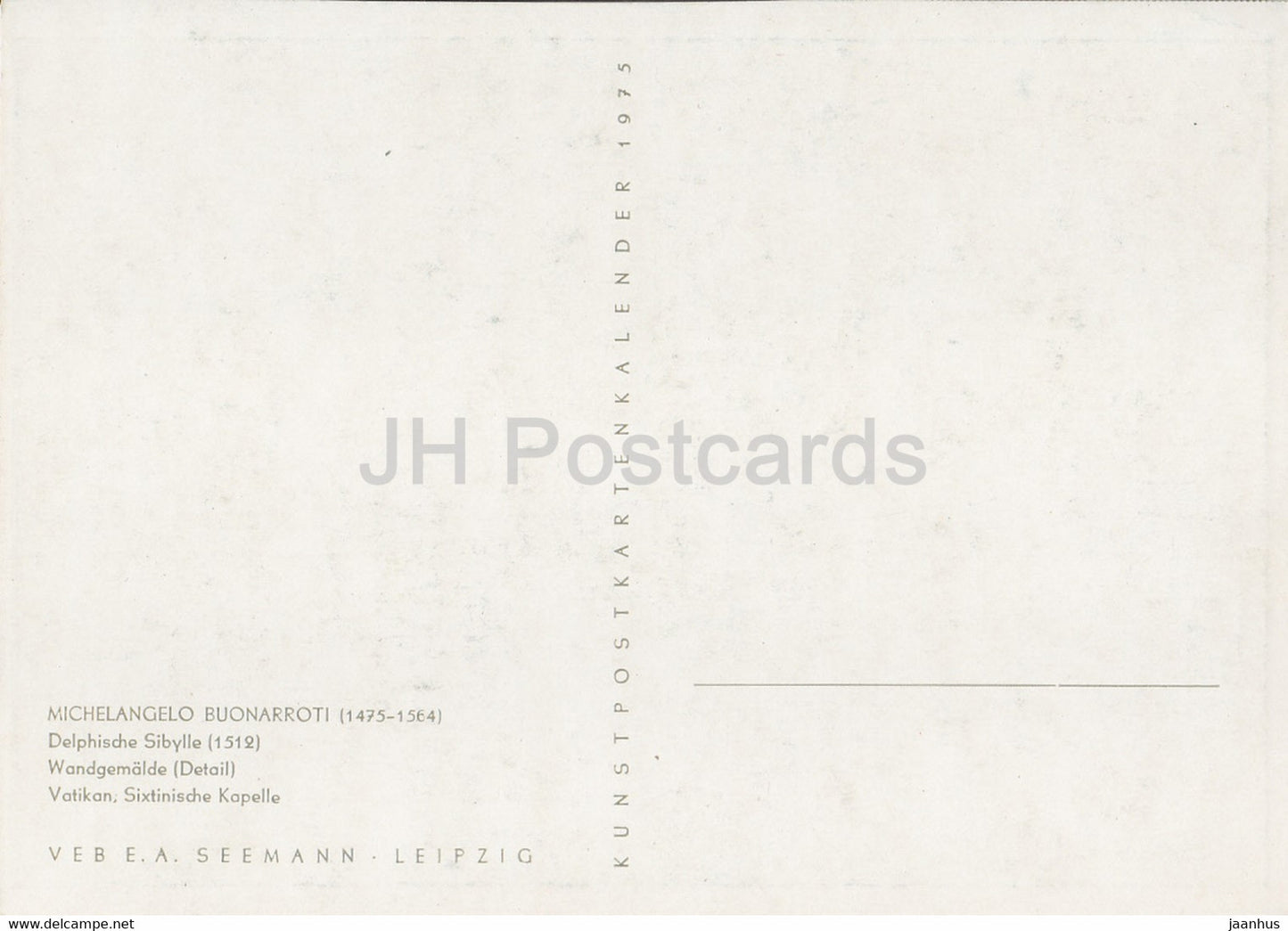 painting by Michelangelo Buonarotti - Delphische Sibylle - Delphic Sibyl - Italian art - 1975 - Germany - unused