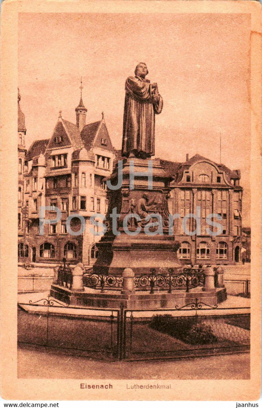 Eisenach - Lutherdenkmal - monument - old postcard - Germany - unused - JH Postcards
